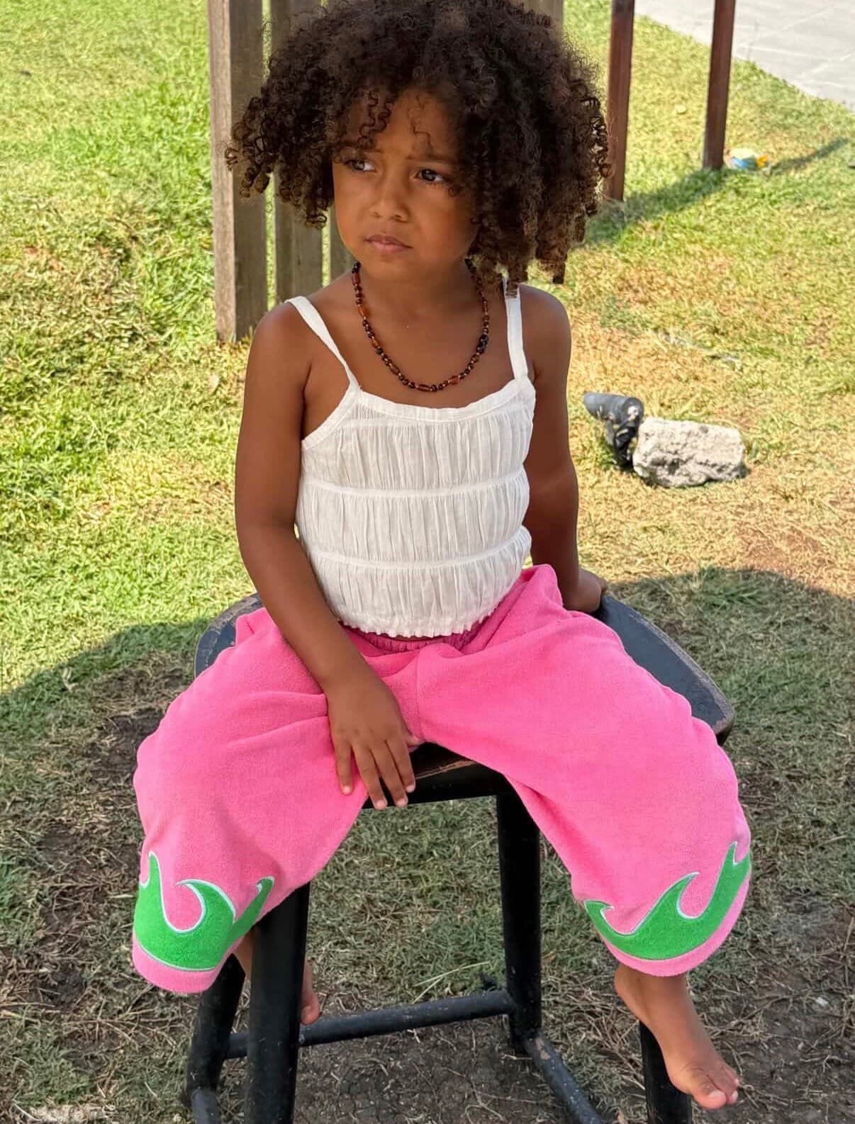 Wave pants pink/green