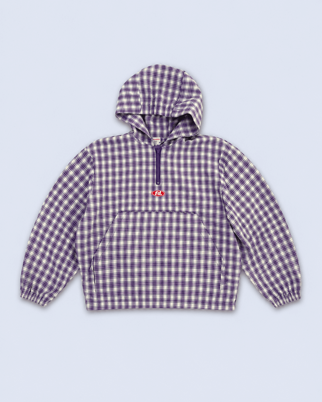 Check 1/4 Zip Jacket- Purple