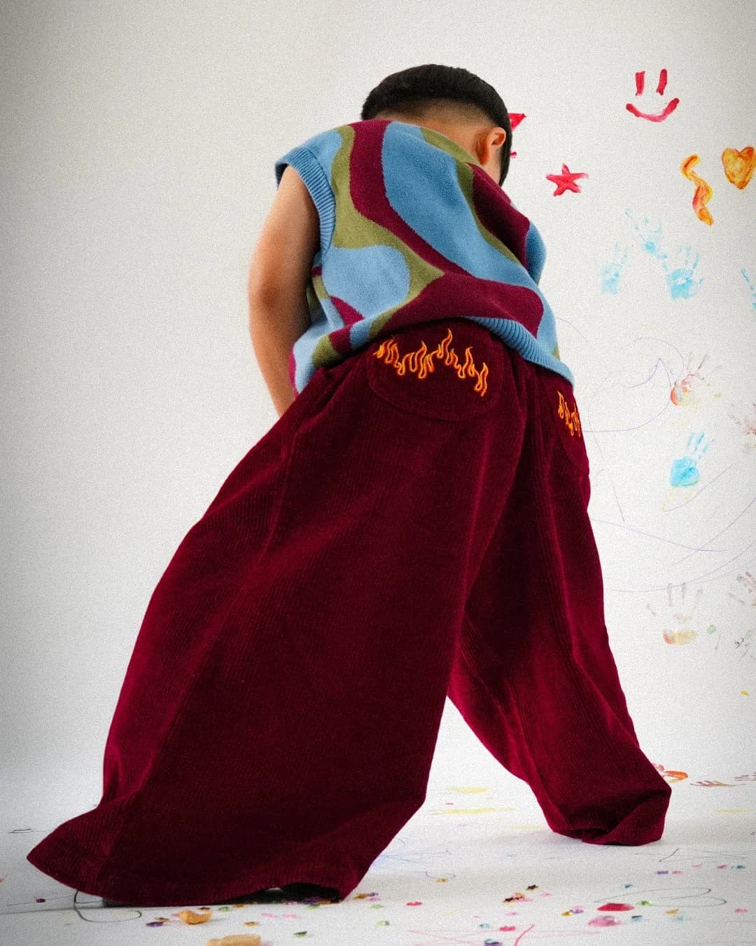 Blaze cord pants flame